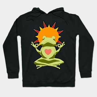 Frog Meditating under the Sun Hoodie